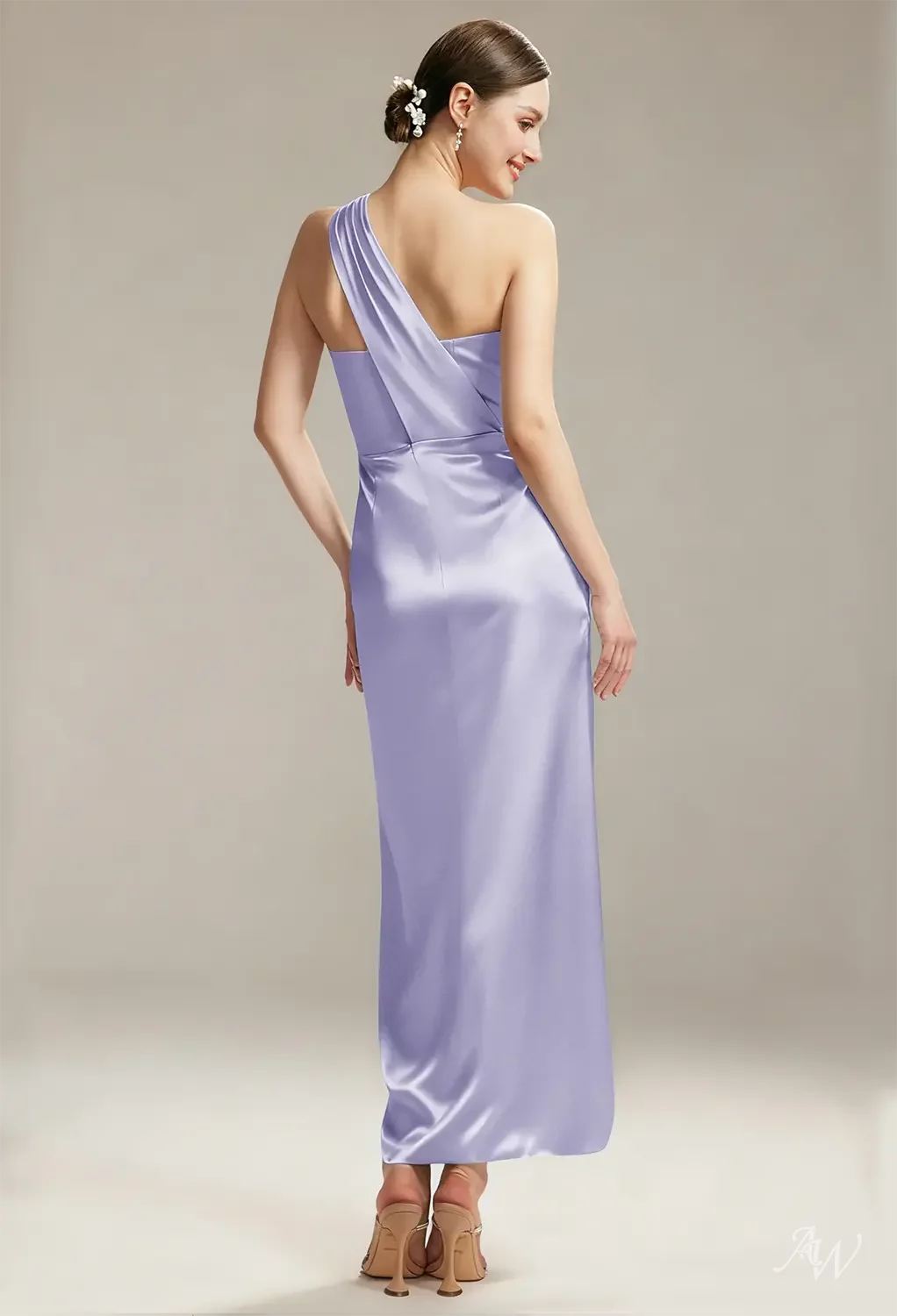 AW Myrtle Crystal Satin Purple Haze Bridesmaid Dresses | AW.Bridal